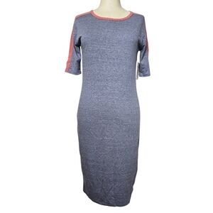 NWT Lularoe Julia Heathered Blue Red Short Sleeve Casual Dress S